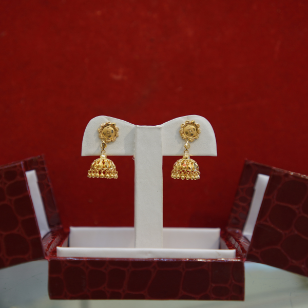 Gold Jhumka Earrings